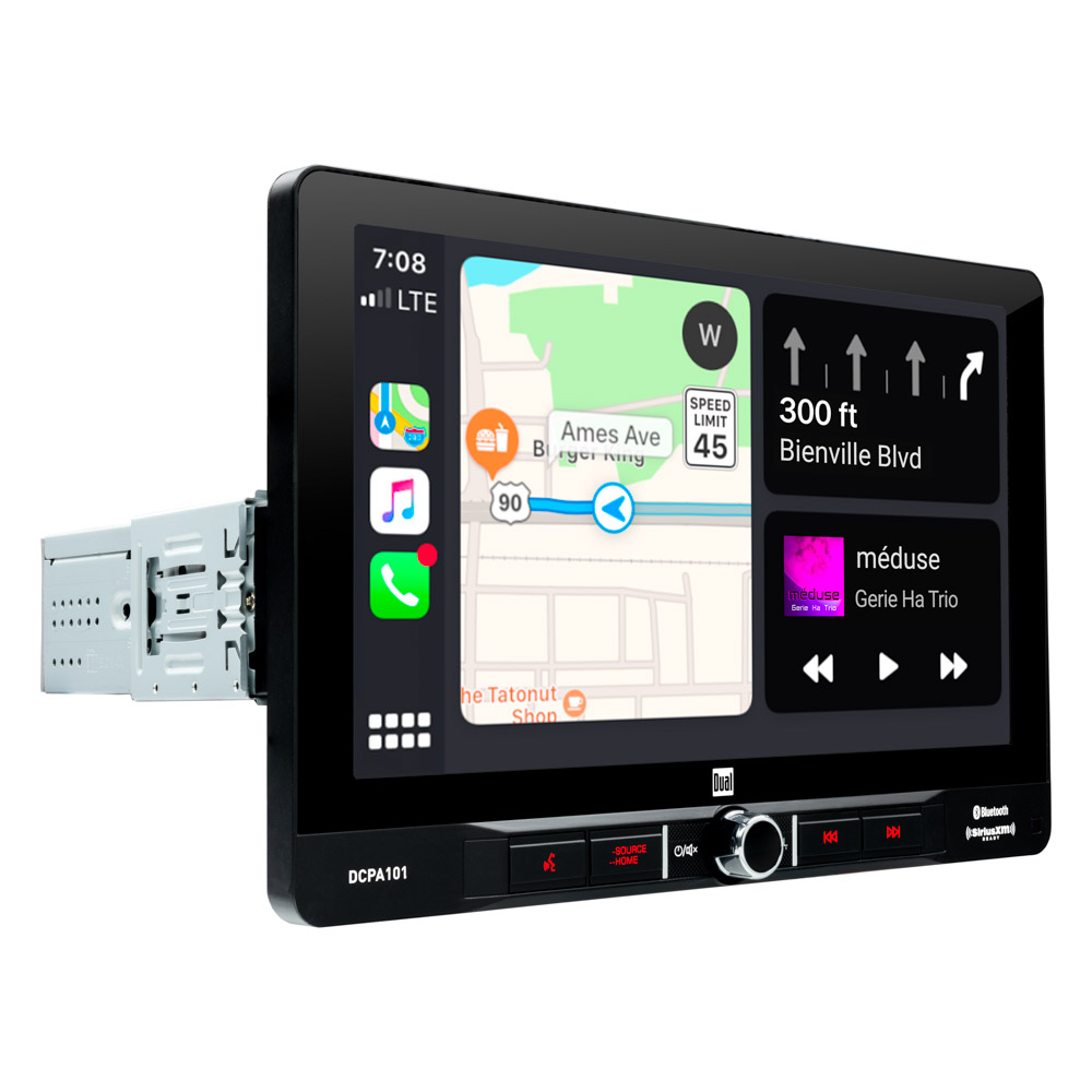 Pantalla táctil extraíble ajustable de 10.1 pulgadas Estéreo de coche  Single DIN Apple Carplay Android Auto Radio Bluetooth FM Car Audio Receptor