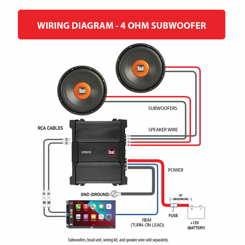 XPR501M Wiring Diagram 4 Channel Subwoofer